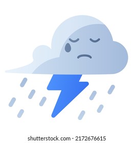 rain weather empty state single isolated icon with smooth gradient style