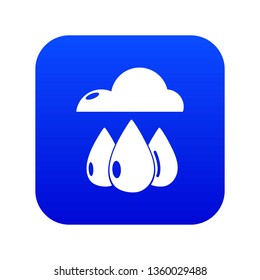 Rain weather icon blue vector isolated on white background