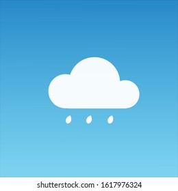Rain weather icon, weather cloud sky logo with blue background, editable vector illustration eps 10