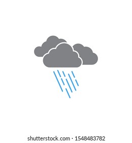 Rain weather icon design template vector isolated