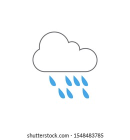 Rain weather icon design template vector isolated