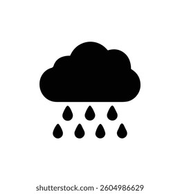 Rain weather icon vector on white background
