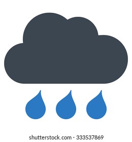 Rain Weather vector icon. Style is bicolor flat symbol, smooth blue colors, rounded angles, white background.