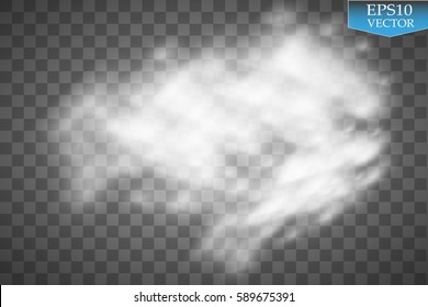 Rain And White Cloud Isolated On Transparent Background. Vector