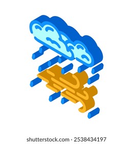 chuva e vento furacão ícone isométrico vetor. chuva e vento furacão sinal de desastre. símbolo isolado ilustração