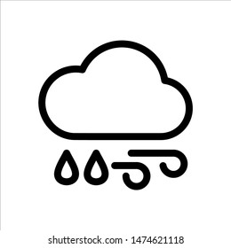 Rain and wind icon. Symbol of Weather icon with trendy flat line style icon for web, logo, app, UI design. isolated on white background. vector illustration eps 10