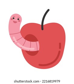 Gusano de lluvia con carácter de manzana