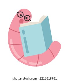 Rain worm reading book character