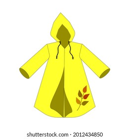 Rain yellow raincoat isolated on a white background.Vector raincoat can be used in autumn designs.