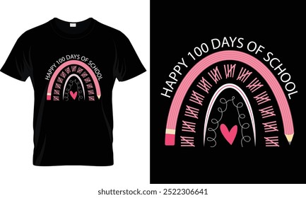 Arco-íris 100 dias de projeto de camiseta da escola