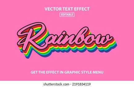 Rainbow 3D Editable Text Effect Template