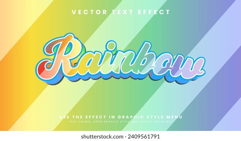 Efecto de texto editable Rainbow 3d Plantilla con escaparate colorido