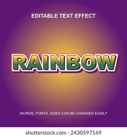 Rainbow 3d editable text effect