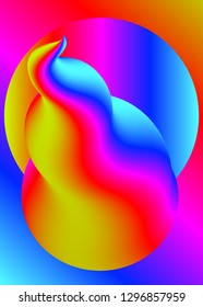 Rainbow 3D music poster, abstract, gradient, vibrant musical background for banners, flyers. Vector illustration