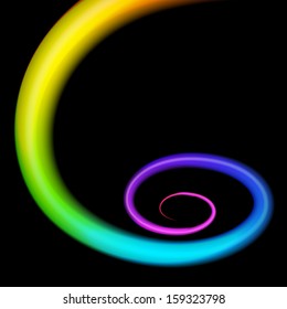 Rainbow 3d swirl. Realistic vector illustration