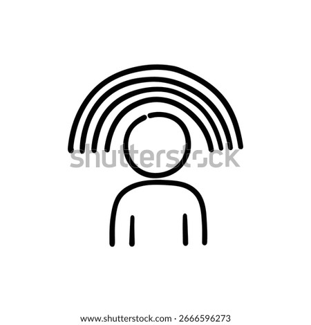 Rainbow Above Head Symbolizing Positivity and Optimistic Thinking