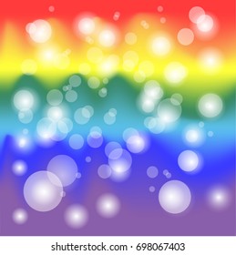 Rainbow abstract background with bokeh effect
