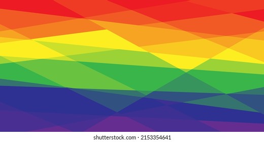 Rainbow abstract background. Colourful Mosaic geometric LGBT horizontal flag. Vector illustration.