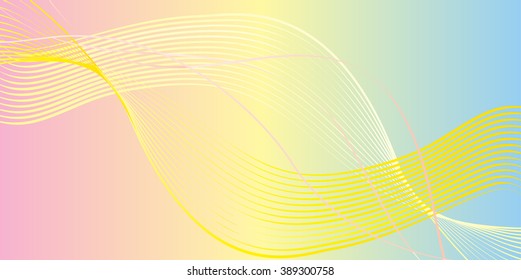 Rainbow abstract background with wavy lines on colorful background. Vector illustration. For Art, Print, Web graphic design.