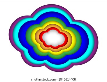 rainbow abstract background,cloud,paper cut,digital craft,vector,illustrator