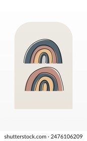 Rainbow abstract boho background. Aesthetic boho rainbow background