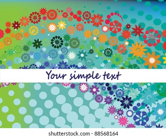 Rainbow abstract butterfly floral background