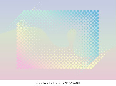 rainbow abstract composition with halftone pattern