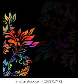 Rainbow abstract flower. Vector illustration