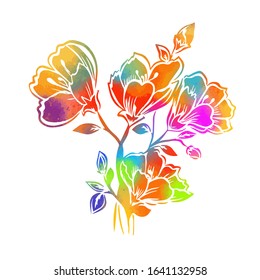 Rainbow abstract flower. Vector illustration
