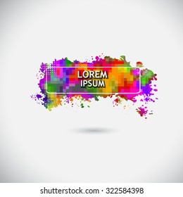 Rainbow abstract frame of squares. Vector