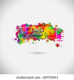 Rainbow abstract frame of squares. Vector