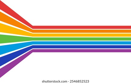rainbow abstract geometric background, seven colors parallel lines