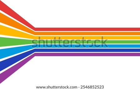 rainbow abstract geometric background, seven colors parallel lines