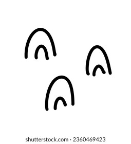 Rainbow abstract hand drawn black icon. Simple scandinavian collection line art vector illustration, Isolated on white background