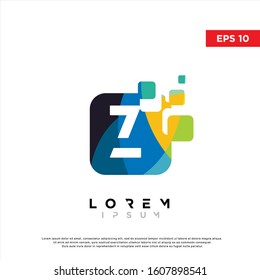 rainbow abstract initial letter z logo. modern icon, template design