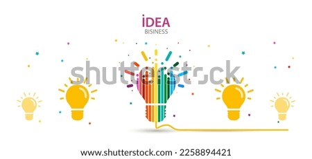 Rainbow abstract light bulb on white background. Creative thinking ideas brain. innovation concept. Vector illustration in Modern style.