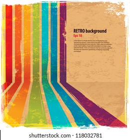 Rainbow abstract line with vintage background