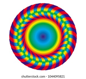 Rainbow abstract object. Disk, mandala, circle.