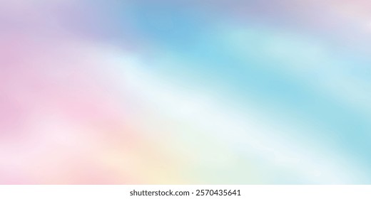 Rainbow Abstract Pastel Gradient Background with Soft Blur Effect, Elegant Vector Banner, and Wallpaper Texture