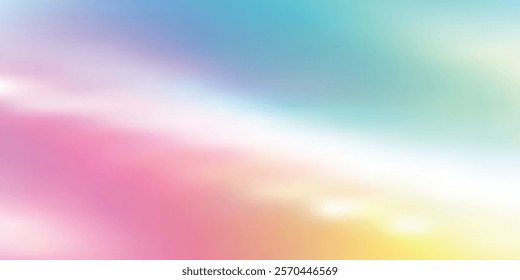 Rainbow Abstract Pastel Gradient Background with Soft Blur Effect, Elegant Vector Banner, and Wallpaper Texture