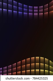 rainbow abstract pixel curve background, spectrum square layer line, technology geometric background, vector illustration