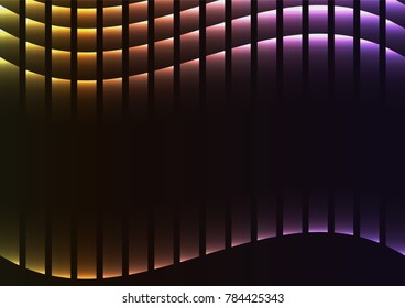 rainbow abstract pixel curve background, spectrum square layer line, technology geometric background, vector illustration