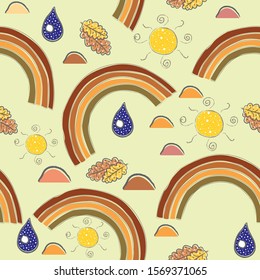 Rainbow Abstract Seamless Pattern. Modern Digital Design. Modern Fashion Scandinavian Style. Contemporary Colors and Design.