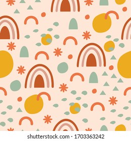 Rainbow Abstract Seamless Pattern in Vector for textile, wrapping paper, cards and more.