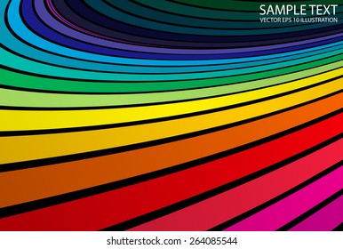 Rainbow abstract shape vector background template - Vector colorful background striped lines illustration