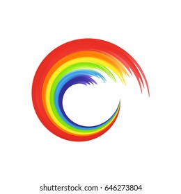 Rainbow In Abstract Shape For Your Design, Banners Isolated On White Background. Rainbow Icon, Logo Template 