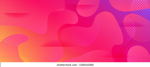 Rainbow Abstract Shapes. Geometric Background. Minimal Pattern. Pink Flow Brochure. Abstract Poster. Multicolor Movement Illustration. Orange Minimal Concept. Light Dynamic Waves. 3d Fluid Banner.