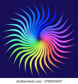 Texturas de fondo de espiral abstracta arco iris ilustración vectorial diseño gráfico sin fisuras 