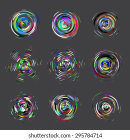 rainbow abstract spiral objects