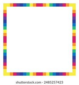 Rainbow abstract vector frame. Rride colors border. Lgbt, gay, lesbian frame illustration.